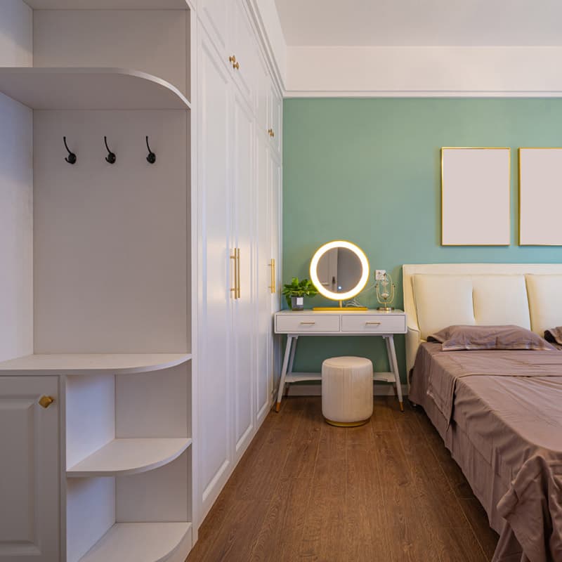 Scandinavian Warm Bedroom design in Mumbai